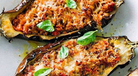 Receta de berenejena rellena de pollo